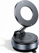 REOKILY 2026 Upgraded Vacuum Magnetic Car Phone Holder 360° Reinforced 96LBS Ultra Suction Cup Phone Mount for MagSafe Cell Phone Holders for Your Car/Gym/Mirror Mount for iPhone & Android | Black photo 1