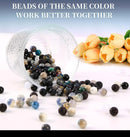 Glass Beads for Jewelry Making, 18 Colors Glass Beads for Bracelets Making kit Including 2-8mm Bead spacers/Lava… — 6