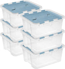 Sterilite Hinged Lid Storage Box Plastic Container, 20 Quart, 6-Pack — 1