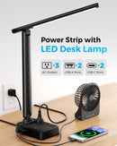 LED Desk Lamp with Power Strip, 3 AC Outlets, 4 USB Ports, Stepless Dimming — 2