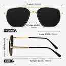 KUGUAOK Tangle Free Polarized Aviator Sunglasses for Women UV Protection Sports Running Sun Glasses Unisex Shades | Xh-1pcs-blackgold | 56 Millimeters — 6