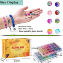 XJRLUK Glass Beads Bracelet Making Kit,1350PCS 48 Colors 8mm Crackle Glass Beads for Jewelry Making, Crystal Glass… — 3