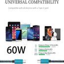 Teeind Type C Cable Fast Charging, Tpc002 3 Pack(3Ft/0.9M 60W) C to Type C Charger Nylon Braided Cord Compatible with iPhone 17/17 pro, 16/16 pro, MacBook, Samsung Galaxy S25/24/23/22, for Daily Use 6