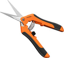 VIVOSUN 6.5 Inch Gardening Scissors Hand Pruner Pruning Shear with Straight Stainless Steel Blades Orange 1-Pack — 1