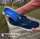 PowerStep Bridge, Flexible Arch Insoles, Comfort Memory Foam Insert, Plantar Fasciitis Pain Relief, Adaptable Arch Support, Neutral Arch, Shoe Inserts, Unisex (Men 8-9.5, Women 9-10.5) - Blue/White — 7