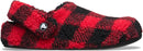 Crocs Unisex Adult Classic Cozzzy Lined Slipper – Buffalo Plaid - Varsity Red/Black — 1