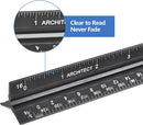 Architectural Scale Ruler with Straight Ruler, Imperial Measurements 12'' | Black-A&S — 4