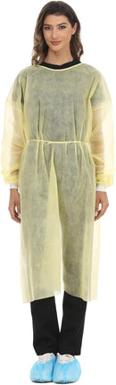 Disposable Isolation Gown Polypropylene Gowns with Knit Cuff Long Sleeve Pack of 15 — 1