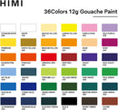 HIMI Twin Cup Jelly Gouache Paint Set with 3 Paint Brushes, 36 Colors 12g, Jelly Cup Design, Non Toxic Paint for Canvas and Paper, Art Supplies for Professionals (Purple Case) — 5
