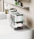 WYT Clear Storage Latch Bins, 6-Pack Storage Organizer Box with Handle and Lids, 5-Litre — 6