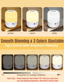 Portable Baby Night Light, 3 Colors Egg Light for Nursery, Mini Bedside Table Lamp for Adults, Touch Control & Eye… — 4
