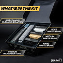 Blackline ELMT Shoe Cleaner Kit — Ideal Sneaker, Canvas, Mesh, Nubuck, Sheepskin, Leather, Suede Shoe Cleaner — US-Made, Safe, 10X Potent Shoe Cleaning Kit (8 oz Solution, 3 Brushes, Microfiber Towel) — 2