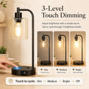 Industrial Touch Control Table Lamps Set of 2 - Black Bedside Lamps with 2 USB Ports and AC Outlet, 3-Way Dimmable… — 3
