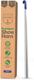 HOUNDSBAY Metal Shoe Horn Long Handle for Seniors, Heavy Duty Shoehorn | navy — 1