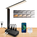 karidi LED Desk Lamp with Power Strip, 3 AC Outlets & 4 USB Ports (2 USB-C), Eye-Caring Task Light, 5 Color Modes 5… — 1