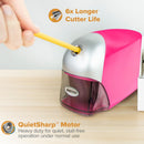 Bostitch Office QuietSharp Executive Heavy Duty Electric Pencil Sharpener for 65% Faster Sharpening and 6X Longer Cutter Life - Colored Pencil Compatible, Pink — 5