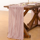 Pink Cheesecloth Table Runner Fall Boho Wedding Birthday Party Home Decor | Dusty Pink | 10ft X 1pc — 4