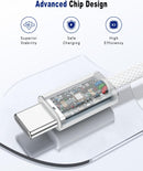 USB C to USB C Cable, 2Pack 6FT 60W Type C Fast Charging Woven Cord 5