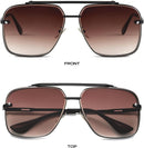Gtand Oversized Square Aviator Sunglasses For Men Women Gradient Shades | C2 Black Frame/Gradient Brown Lens | 63 Millimeters — 3