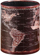 Black World Map Pencil Holder for Desk, PU leather Pencil Cup, Globe Pen Holder for Desk Office Supply Organizer PH46 — 1