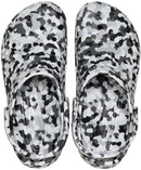 Crocs Unisex Adult Classic Marbled Tie-dye Clogs – Black/White Confetti — 4