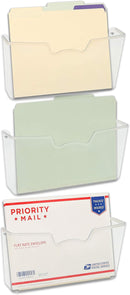 Simple Houseware Clear Wall Mount Single Pocket Hanging File Holder, 3-Pack — 4