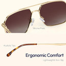 ZENOTTIC Polarized Aviator Sunglasses for Men: UV400 Protection Trendy Anti-Glare Shades - Driving Fishing Golf Fashion | Gold Frame Brown Lenses — 3