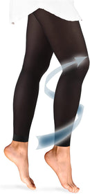 Truform Women's 20-30 mmHg Medical Compression Tights, Footless Opaque Shapewear Support Pantyhose, Large | Black — 2