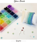 1200PCS 8mm Glass Beads for Jewelry Making, 24 Colors Crystal Beads Bracelets Making Kit, 2 Box Round Beads Suitable… — 2
