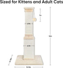 Cat Scratching Post for Indoor Cats, 32Inch Sisal Cat Scratcher, Beige — 3