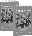 Fuxi Toned Gray Sketchbook, 2-Pack - 5.5" x 8.5", | 85lb/130gsm Charcoal Drawing Paper, 50 Sheets Per Pad. | 5.5" x 8.5" (Pack of 2) — 1