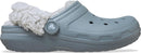 Crocs Unisex-Adult Classic Fleece Lined Clogs, Fuzzy Slippers for Women and Men | 12 Women/10 Men | Concrete — 6