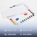 Mr. Pen- Airtight Watercolor Palette with Lid, 18 Wells & 2 Mixing Areas | White | 1 Pack — 3