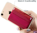 Sinjimoru Phone Grip Card Holder with Flap, Phone Wallet Stick on, Black photo 3