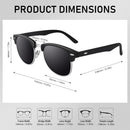 GQUEEN Retro Semi Rimless Polarized Sunglasses Men Womens UV400 Shades GQO6 | 2 Glossy Black Black & Matte Black Black(silver Rim) — 5