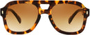FEISEDY Retro Thick Aviator Sunglasses for Women Men, Large Vintage Shades | Leopard - Brown | 53 Millimeters — 1