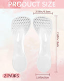 2 Pairs High Heel Cushion Insoles Weight Shifting Insoles for High Heels Gel Inserts for Women Transparent Comfort Pads 3/4 Self-Adhesive Arch Support Inserts for Flat Feet and Arch Pain Relief — 2