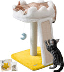 Happi N Pets Cat Tree, Cloud Cat Tower with Soft Bed, Cat Scratching Post & Pad with Larger Perch for Window Viewing, Small Cat Tree with Cute Toys, Bonus Catnip — 1