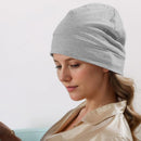vidsel 100% Cotton Skull Caps Beanie Night Cap Sleep Hats for Men Women - 2 Black & Light Grey — 7