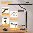 Pzloz Led Desk Lamp for Office Home - Eye Caring Architect lamp with Clamp,Dual Screen Computer Monitor Work Smart… — 5