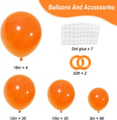 RUBFAC 135pcs Orange Balloons Different Sizes 18 12 10 5 Inches, Burnt Orange Fall Balloon Arch Kit Garland for Halloween Party Thanksgiving Baby Shower Birthday Decoration — 2