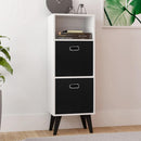 Black Foldable Storage Cubes Bins , Fabric Storage Box Cubes Organizer Baskets with Dual Handles for Home Organizer (Black) — 4