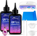 Honcaring 200g UV Resin Kit with Light,Hard Type Clear UV Resin and UV Ligh — 1