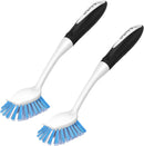 SetSail Dish Brush with Handle, 2 Pack Stiff Bristles Dish Scrubber with Built-in Scraper Dish Scrub Brushes for… — 1