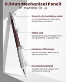 STAGEEK 0.9mm Mechanical Pencil, Drawing Pencil, with Eraser, 40 HB Leads | Brown — 2