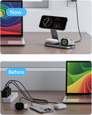 3-in-1 Charging Station for Apple Device, Qi2 25W Certified Magnetic Wireless Fast Charger Stand Compatible with MagSafe for iPhone 18/17/16/15/14/13/12/Air/Duo Series, Apple Watch & AirPods photo 3