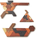 KINGZHUO Hexagon Tangram Puzzle Wooden Puzzle for Children and Adults Challenging Puzzles Wooden Brain Teasers Puzzle for Adults Puzzles Games Family Portable Brain Games Tangrams for Adults — 4