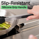GORILLA GRIP Stainless Steel Kitchen Tongs for Cooking, 2 PK, Black — 4