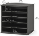 Ballucci 5-Tier File Organizer for Desk, Wooden Mail Sorter, Office Desk Organization, Paper Storage Organizers, Folder holder for desk, Letter Trays & Stacking Supports, Adjustable Shelves, Black — 3