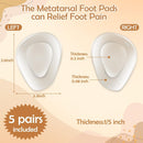 Shynek 10 Pack Metatarsal Pads for Foot Ball of Foot Cushions for Heel, Soft Gel Self Adhesive Foot Pad Insoles Forefoot and Sole Support, Pain Lessen Metatarsalgia Morton's Neuroma for Women and Men - White-10pack — 3